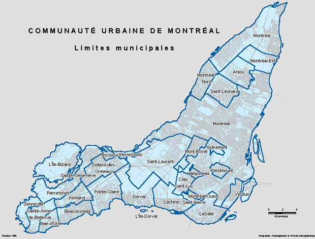 Map of the Island of Montreal
